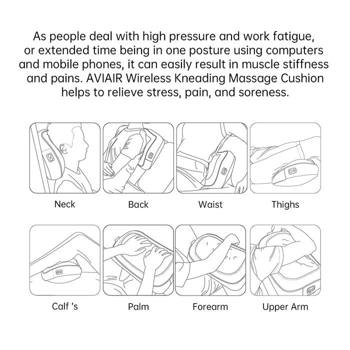 AVIAIR AMC-220 Wireless Kneading Massage Cushion