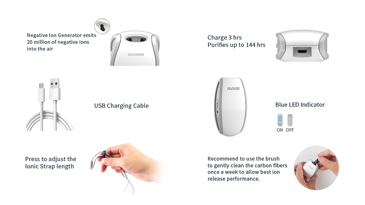AVIAIR Travo Pur Personal Air Purifier AVP-858ES