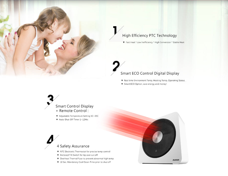 AVIAIR Intelligent Eco Ceramic Heater V12