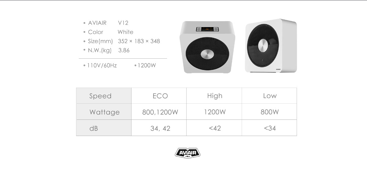 AVIAIR Intelligent Eco Ceramic Heater V12